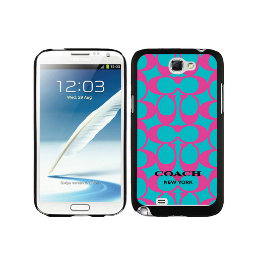 Coach Big Logo Fuchsia Blue Samsung Note 2 Cases DSP | Women - Click Image to Close